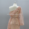 Custom Made Bridesmaid Robes Long Pink Off Shoulder Lace High Low Mermaid Bridesmaid Dress